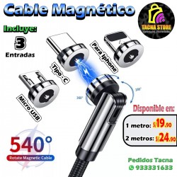 Cable magnético con 3 entradas