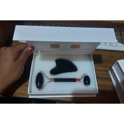 SET: Rodillo facial + Gua Sha (Black Obsidian)